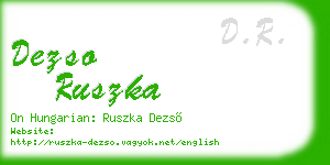 dezso ruszka business card