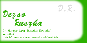 dezso ruszka business card